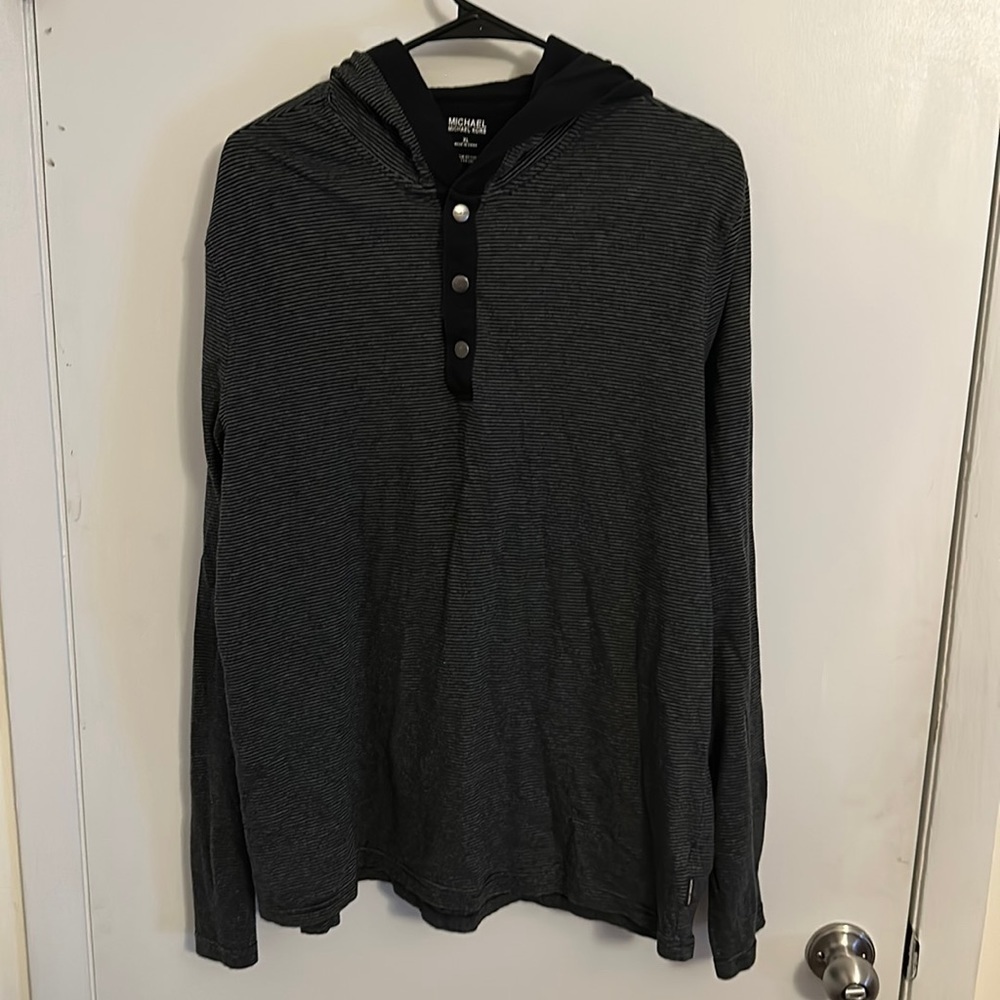 Michael Kors hooded 1/4 button long sleeve size XL